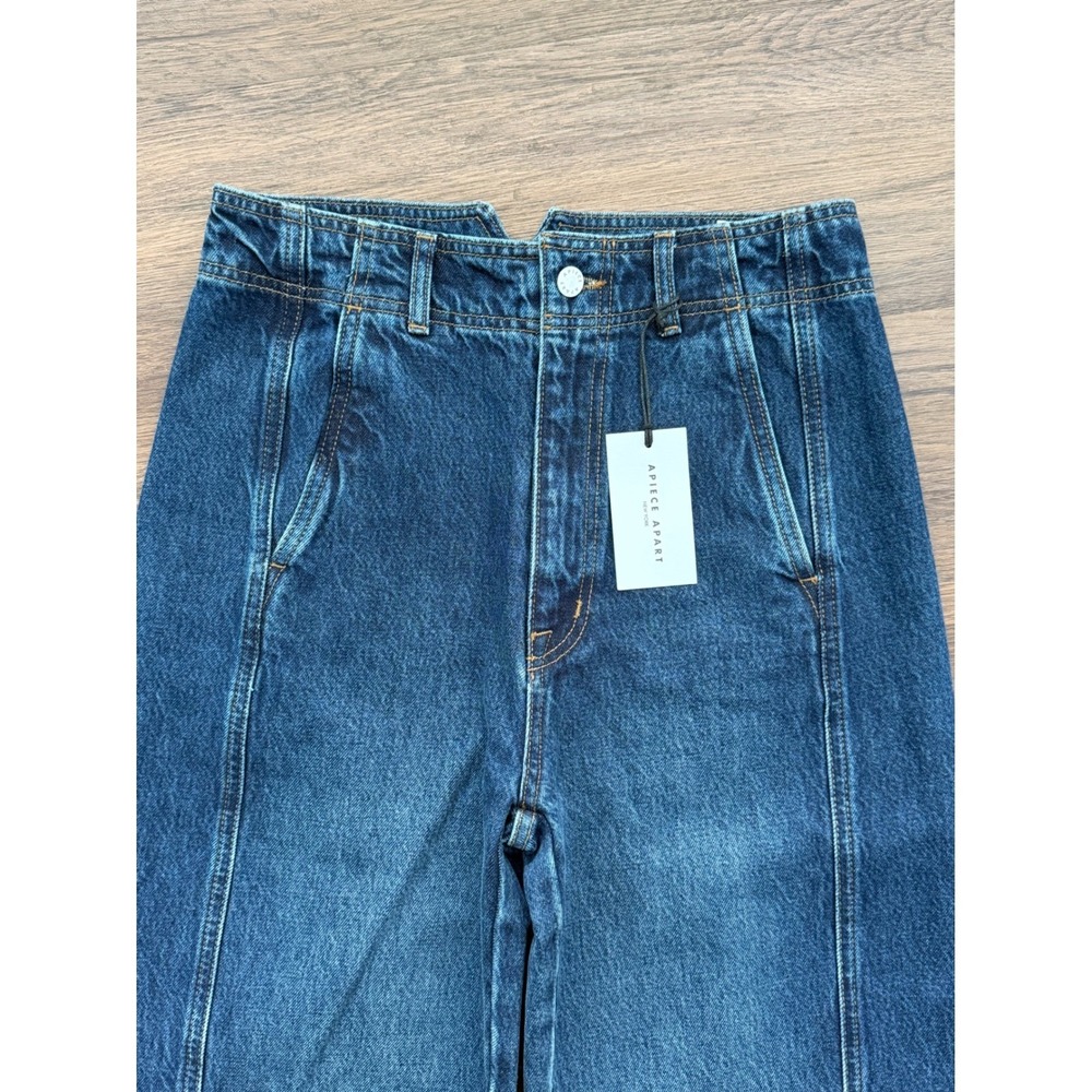 Apiece Apart Meridian Jean Tulum Wash High Rise Wide Leg Denim Size 28 NWT - Picture 2 of 8